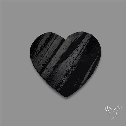 Raw Face Black Tourmaline Heart