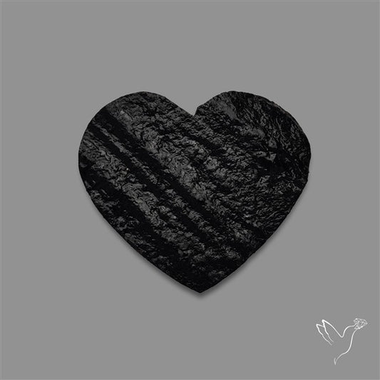 Raw Face Black Tourmaline Heart