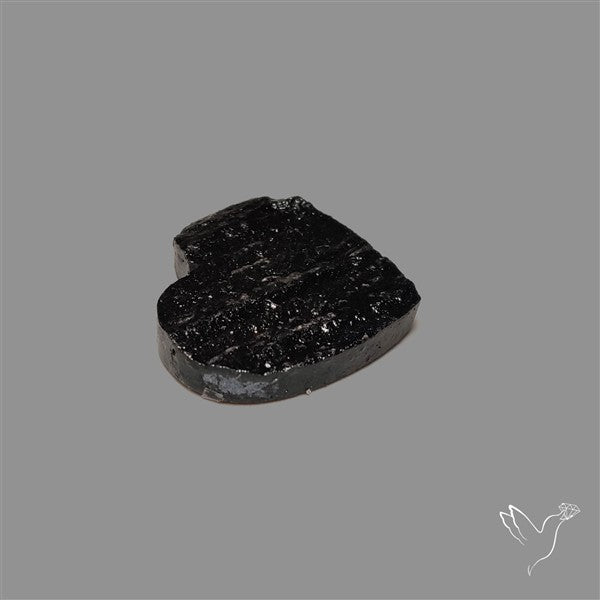 Raw Face Black Tourmaline Heart
