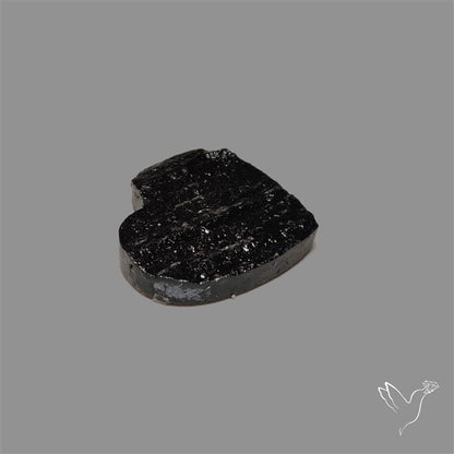 Raw Face Black Tourmaline Heart