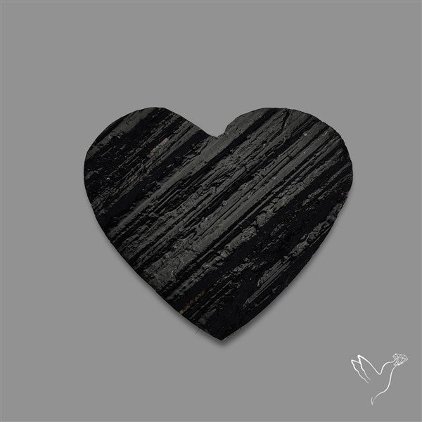 Raw Face Black Tourmaline Heart