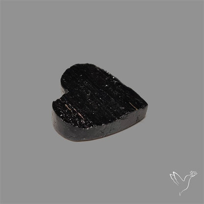 Raw Face Black Tourmaline Heart