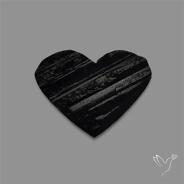 Raw Face Black Tourmaline Heart