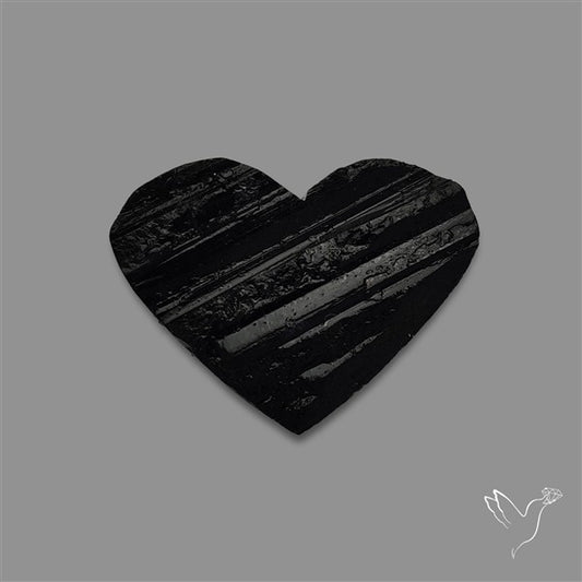 Raw Face Black Tourmaline Heart