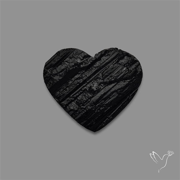 Raw Face Black Tourmaline Heart