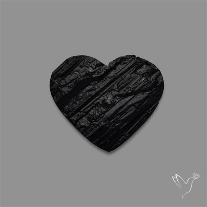 Raw Face Black Tourmaline Heart