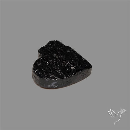 Raw Face Black Tourmaline Heart