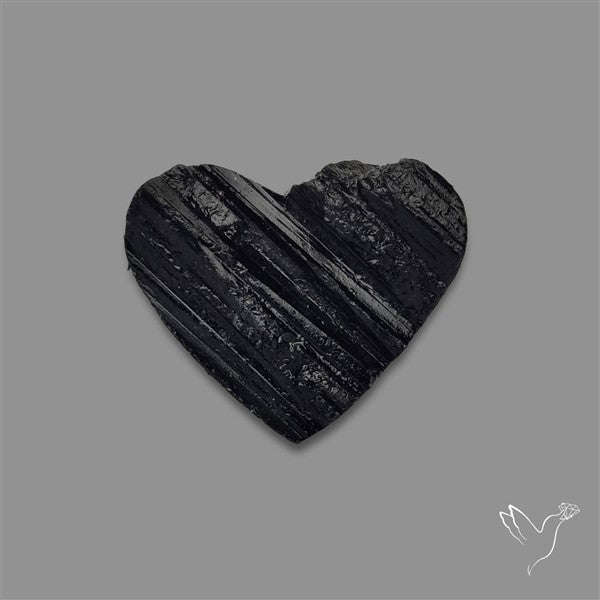Raw Face Black Tourmaline Heart