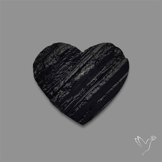 Raw Face Black Tourmaline Heart