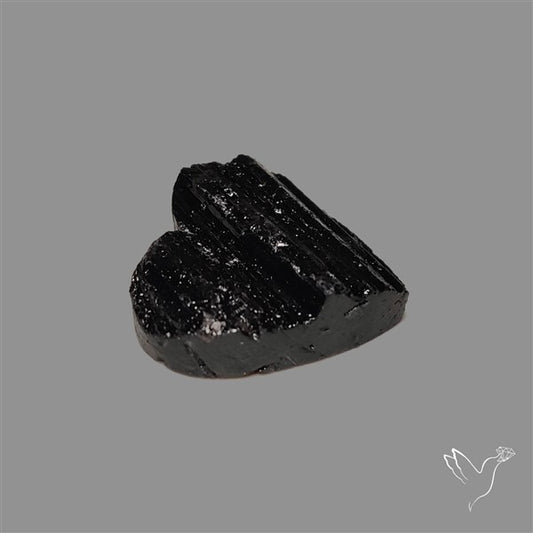 Raw Face Black Tourmaline Heart