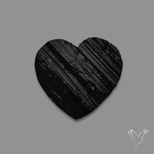 Raw Face Black Tourmaline Heart