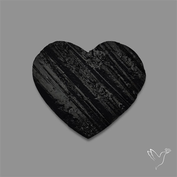 Raw Face Black Tourmaline Heart