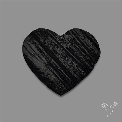 Raw Face Black Tourmaline Heart