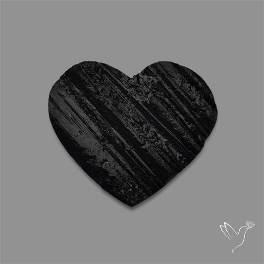 Raw Face Black Tourmaline Heart