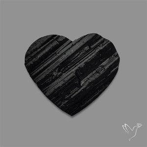 Raw Face Black Tourmaline Heart
