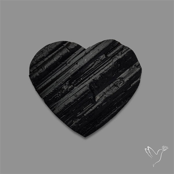 Raw Face Black Tourmaline Heart
