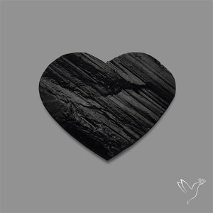 Raw Face Black Tourmaline Heart