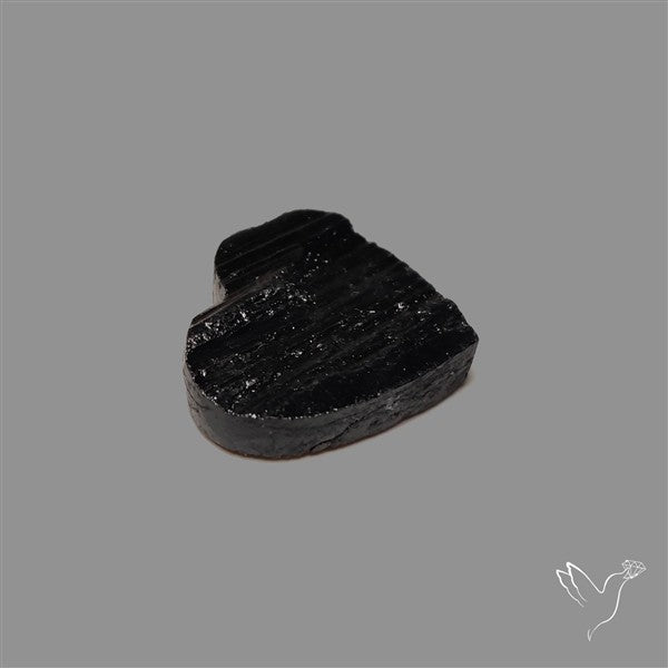 Raw Face Black Tourmaline Heart