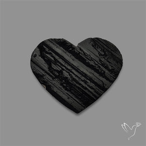 Raw Face Black Tourmaline Heart