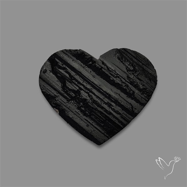 Raw Face Black Tourmaline Heart