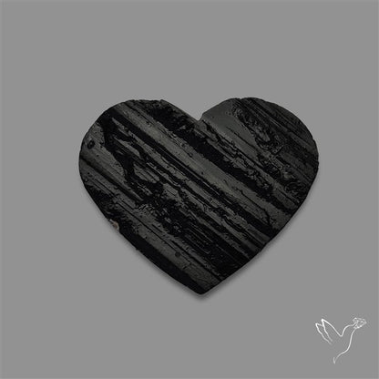 Raw Face Black Tourmaline Heart