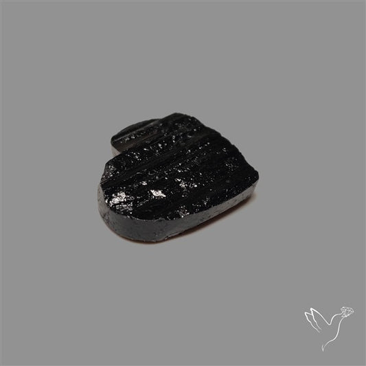 Raw Face Black Tourmaline Heart
