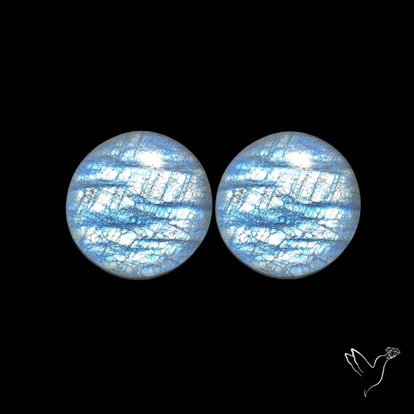 African Blue Moonstone Pair