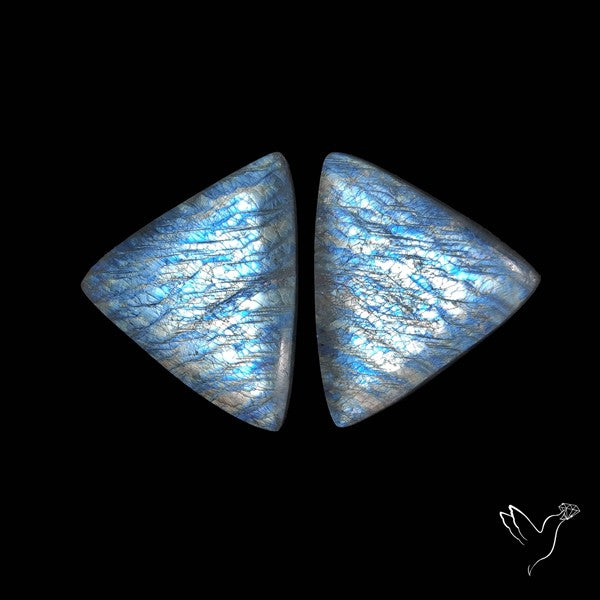 African Blue Moonstone Pair