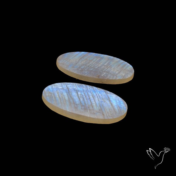 African Blue Moonstone Pair