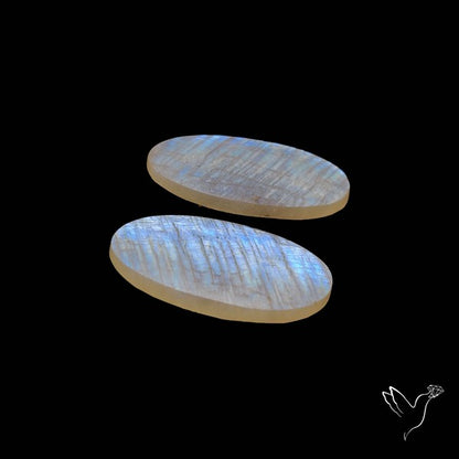 African Blue Moonstone Pair