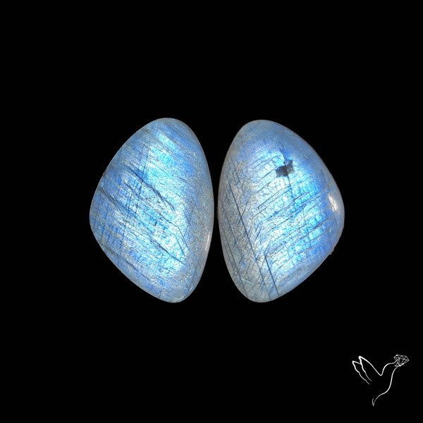African Blue Moonstone Pair