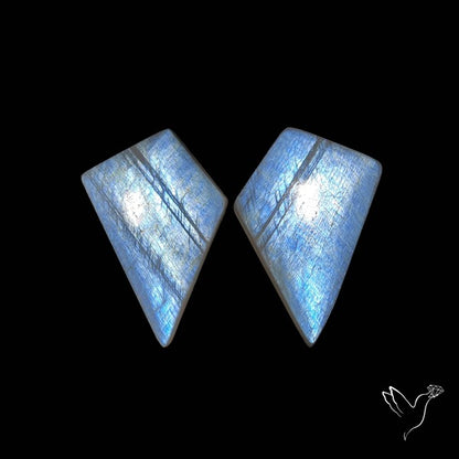 African Blue Moonstone Pair