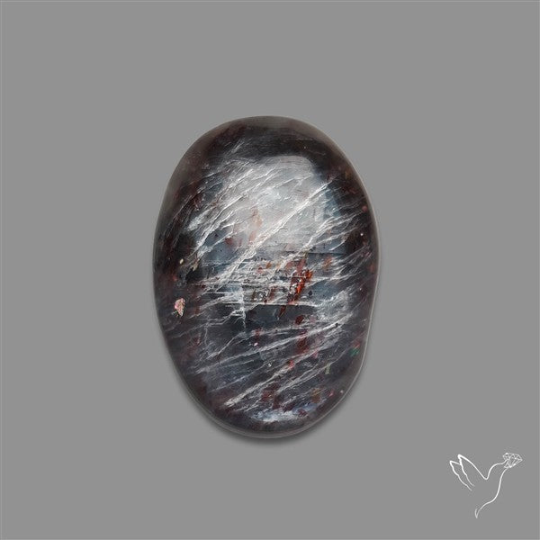 Black Moonstone With Sunstone Inclusions Cabochon