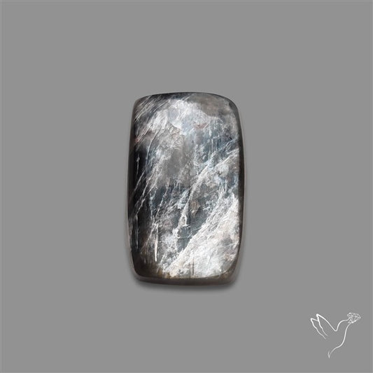 Black Moonstone With Sunstone Inclusions Cabochon