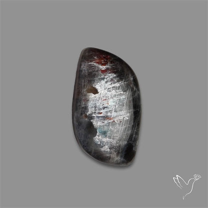 Black Moonstone With Sunstone Inclusions Cabochon