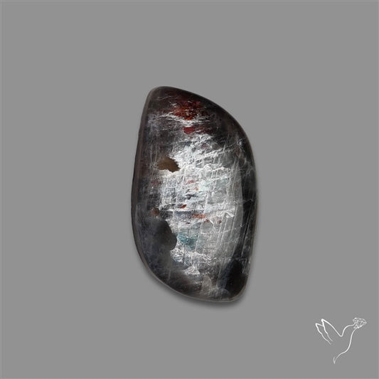 Black Moonstone With Sunstone Inclusions Cabochon