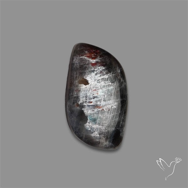 Black Moonstone With Sunstone Inclusions Cabochon