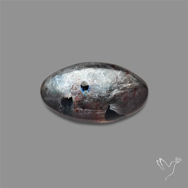Black Moonstone With Sunstone Inclusions Cabochon