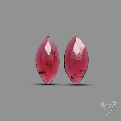 Rose Cut Rhodolite Garnet Pair