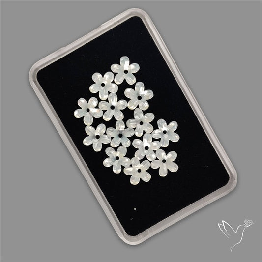 Small Mother Of Pearl Drilled Flowers Lot