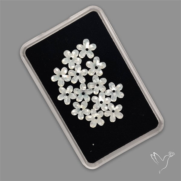 Small Mother Of Pearl Drilled Flowers Lot