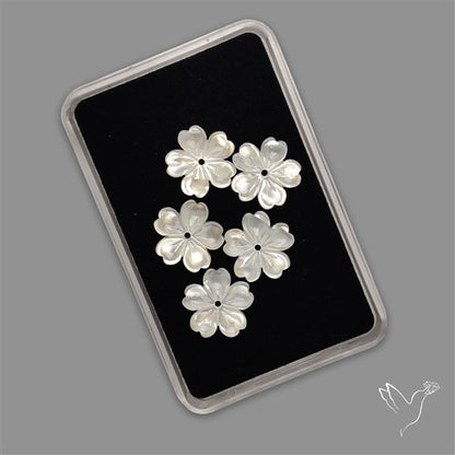 Small Mother Of Pearl Drilled Flowers Lot