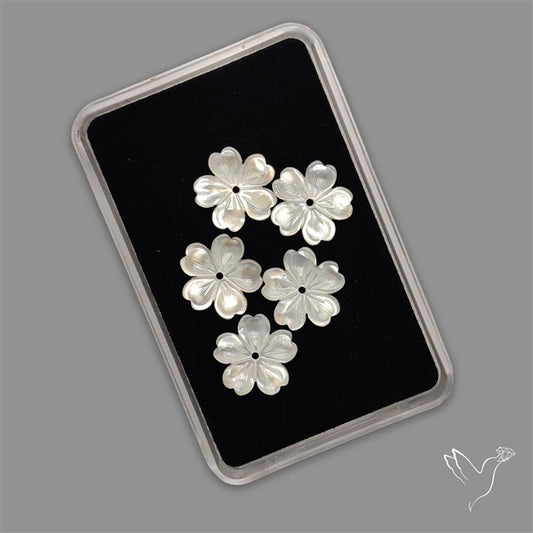 Small Mother Of Pearl Drilled Flowers Lot