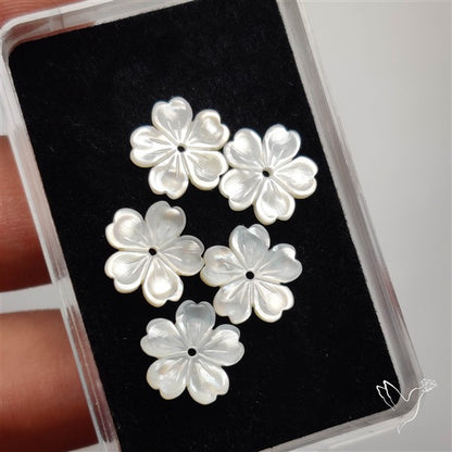 Small Mother Of Pearl Drilled Flowers Lot