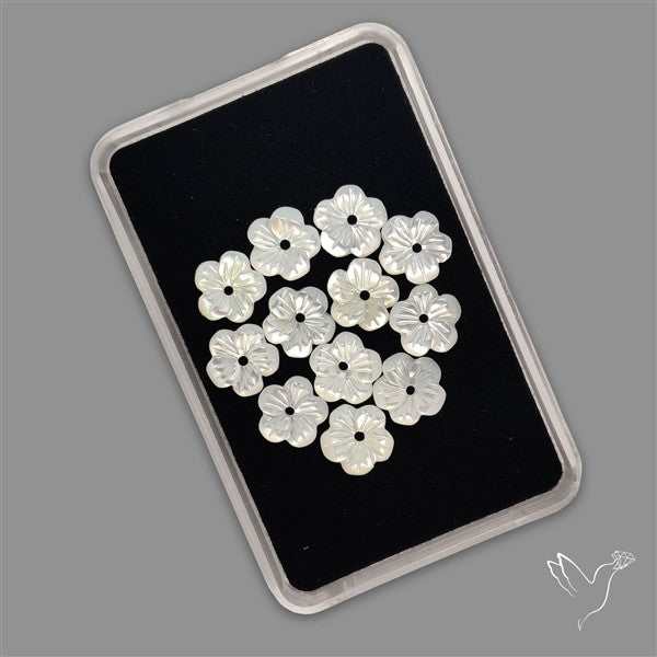 Small Mother Of Pearl Drilled Flowers Lot