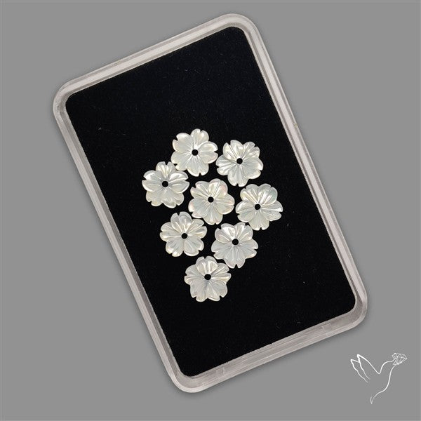 Small Mother Of Pearl Drilled Flowers Lot