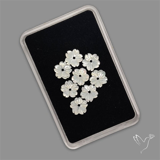 Small Mother Of Pearl Drilled Flowers Lot