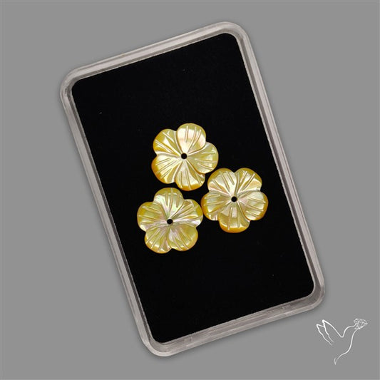 Small Mother Of Pearl Drilled Flowers Lot