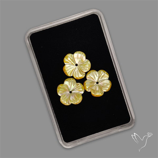Small Mother Of Pearl Drilled Flowers Lot