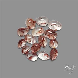 Iron Stained Quartz Cabochons Lot